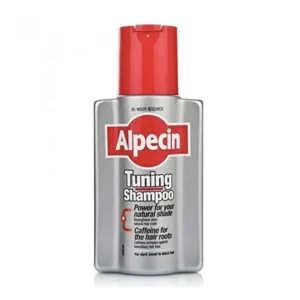 Alpecin Tuning Shampoo 200ml – Red and silver bottle with red and white Alpecin logo, labelled caffeine shampoo for dark hair.