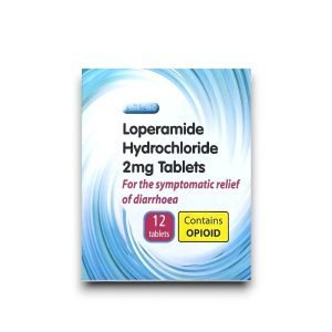 Box of Loperamide 2mg Anti-Diarrhoea Tablets for fast relief from diarrhoea symptoms