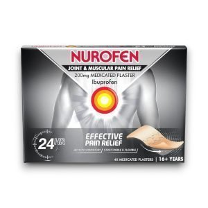 Nurofen 200mg Medicated Plasters – 24-Hour Targeted Pain Relief for Muscles and Joints.