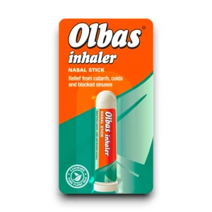 Olbas Inhaler Nasal Stick pocket-size – menthol and essential oil stick, 1 stick for blocked nose, sinus and cold relief.