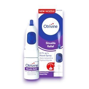 Otrivine Adult Measured Dose Sinusitis Spray 10ml for nasal congestion relief.