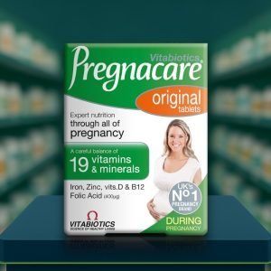 Vitabiotics Pregnacare Original Tablets – green and white box, 30 tablets pack, labelled UK’s No.1 pregnancy supplement.