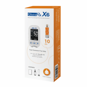 GlucoRx X6 Total Cholesterol Test Strips (10)