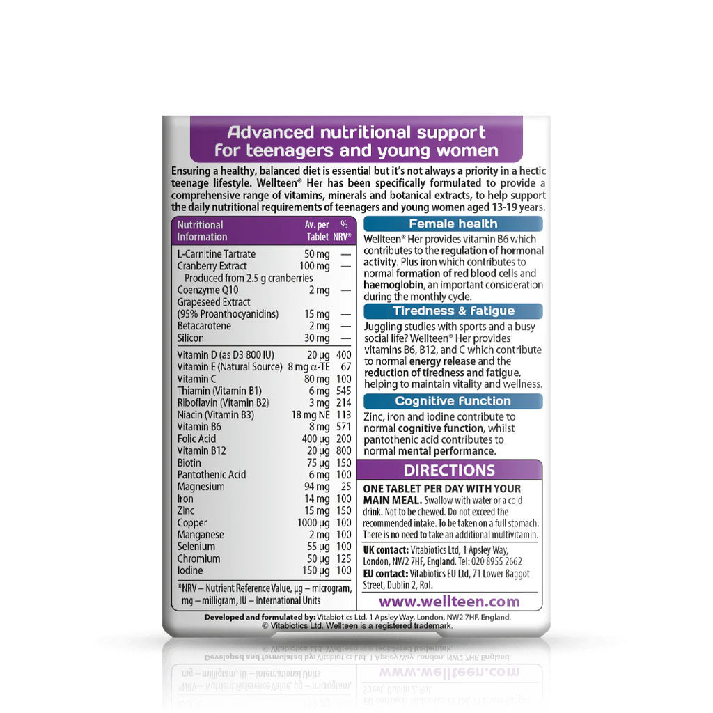 Vitabiotics Wellteen Her Tablets | 30