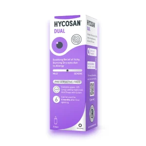 Hycosan Dual Eye Drops – Preservative-Free, Dual Action Relief for Dry and Allergy-Affected Eyes.