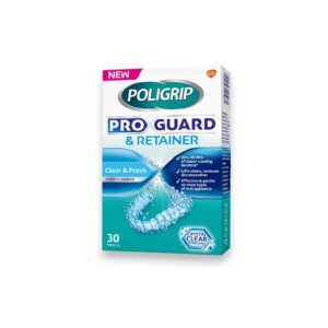 Poligrip Pro Guard & Retainer | Clear & Fresh Daily Cleanser Tablets | 30