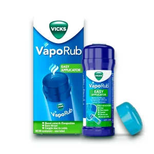 Vicks VapoRub Easy Applicator 35 g – menthol, camphor, eucalyptus, turpentine balm stick in twist‑and‑glide format for cough, blocked nose, headache, muscle ache relief.
