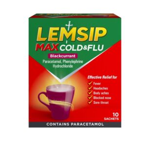 Lemsip Max Cold & Flu Blackcurrant | 10 Sachets