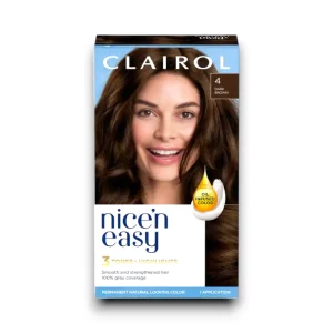 Clairol | Nice’n Easy Crème | Natural Looking Permanent Hair Dye | Dark Brown #4