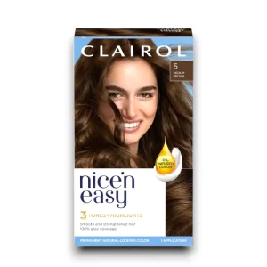 Clairol | Nice’n Easy Crème | Natural Looking Permanent Hair Dye | Medium Brown #5