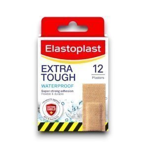Elastoplast Extra Tough Waterproof Plasters – durable, breathable fabric plasters with strong adhesion for reliable wound protection in active conditions
