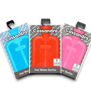 Cassandra Hot Water Bottle made from natural rubber, 45cm x 26cm – ribbed surface for dual heat relief, BS1970:2012 certified, with 5-year guarantee.