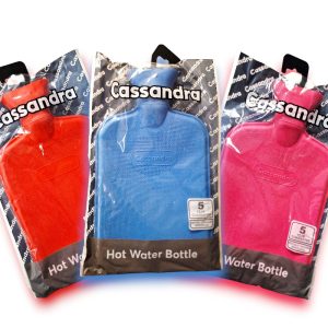 Cassandra Hot Water Bottle made from natural rubber, 45cm x 26cm – ribbed surface for dual heat relief, BS1970:2012 certified, with 5-year guarantee.