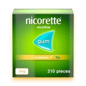 Nicorette Gum 4mg Extra Strength – 105 Pieces – Green Packaging with Bold Nicorette Text and Gum Strength Label.