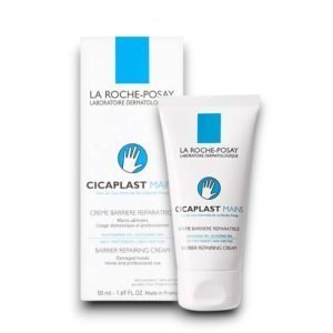La Roche-Posay Cicaplast Hand Cream 50ml – White and blue tube with product name and La Roche-Posay logo for repairing dry, damaged hands.