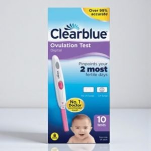 Clearblue Digital Ovulation Test Kit, blue and white packaging, digital display, 10-test pack.