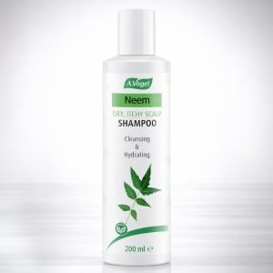 A.Vogel Neem Shampoo 200ml bottle with green and white packaging, featuring A.Vogel branding and “Neem Shampoo” text on the label.